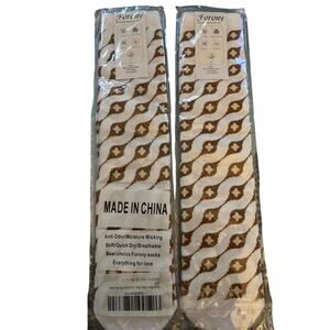 Forony Crew Socks 2-Pack New | Cotton Blend Retro Geometric Pattern‎ Unisex